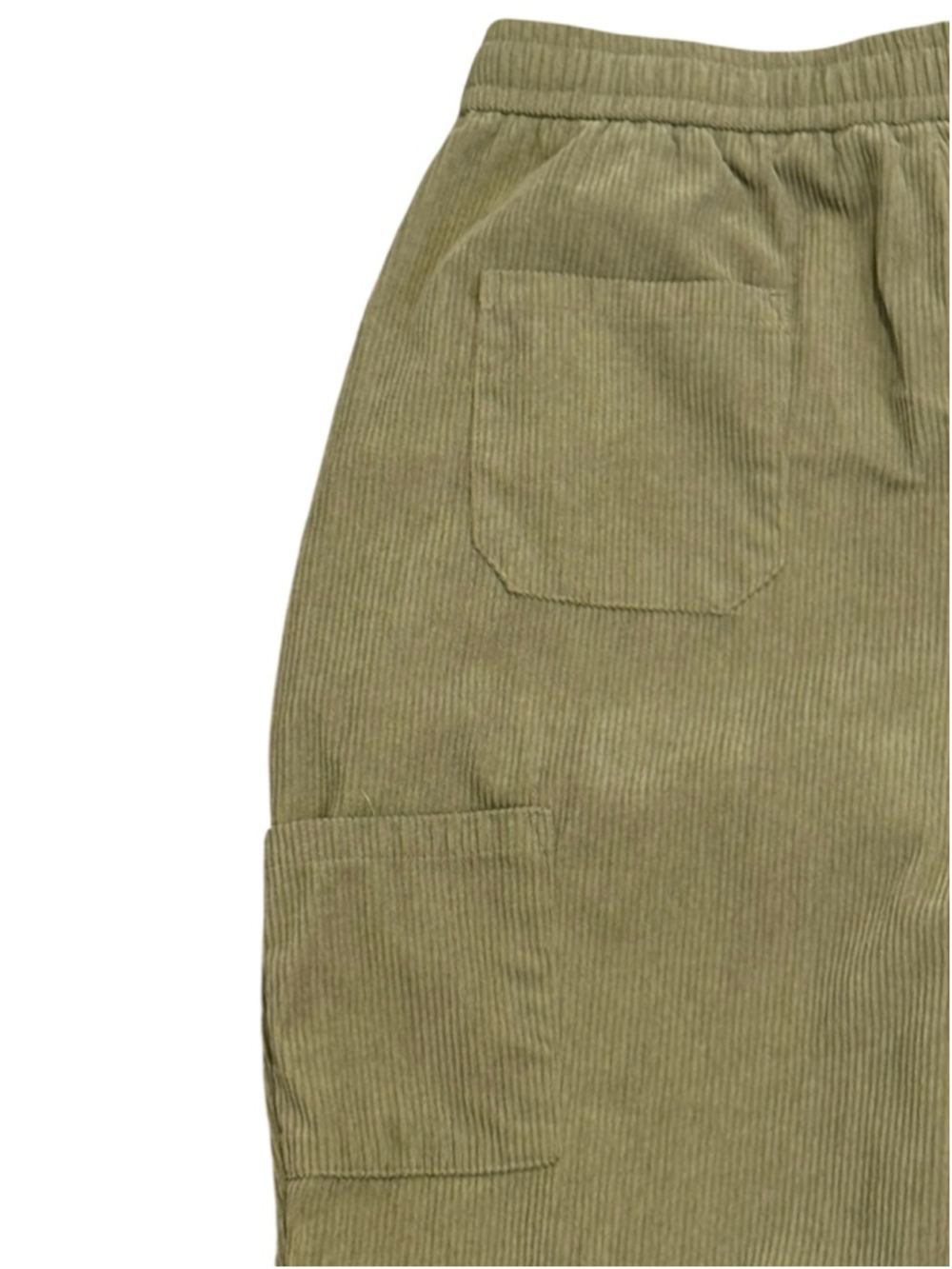Alfric Eden Men Corduroy Jogger Pants Olive Green Elastic Waist Small Streetwear - Picture 6 of 8